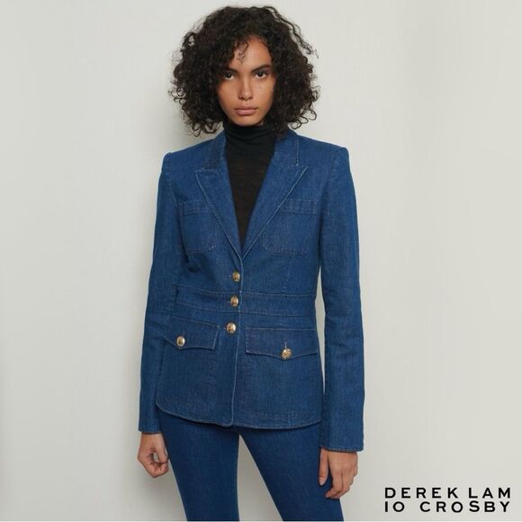 Derek Lam 10 Crosby **NWT** Keith Utility Dark Wash Denim Jacket - Picture 1 of 15